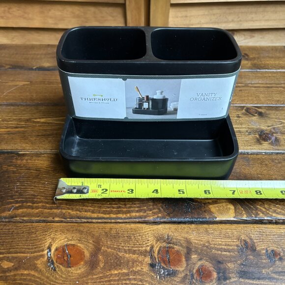 Threshold Black Vanity Organizer with Compartments‎ – Modern Countertop Storage - Picture 2 of 3